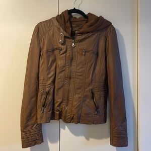 Brown leather jacket